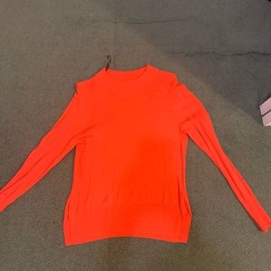 orange mock neck